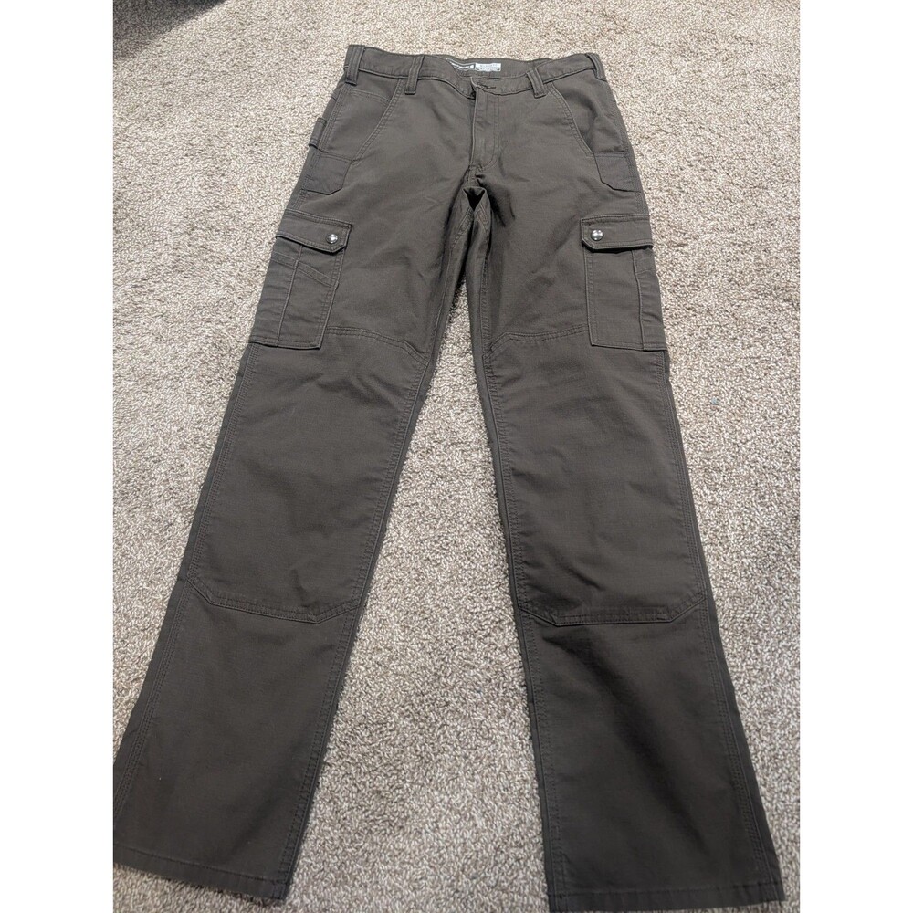 Carhartt Pants Mens 31x34 Coffee Relaxed Fit Ripstop Cargo Rugged Flex BN5461-M